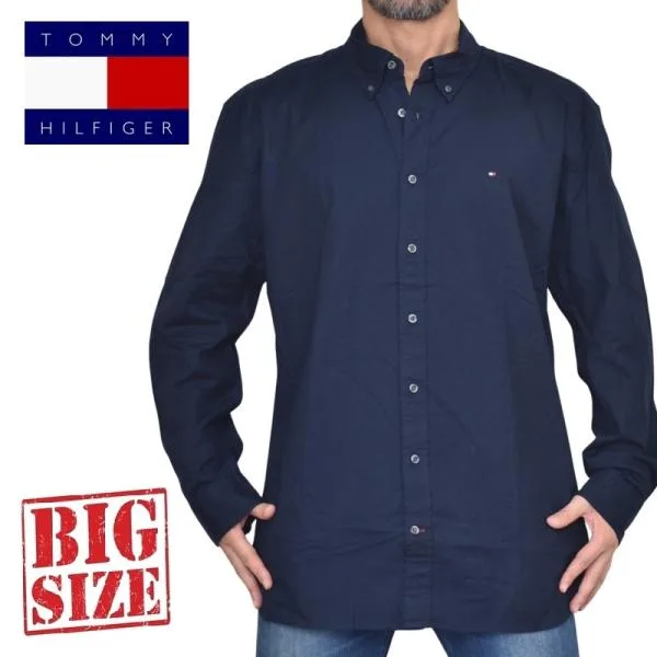 大きいサイズメンズ TOMMY HILFIGER トミーヒルフィガー 長袖シャツ ワンポイント ボタンダウン XXL