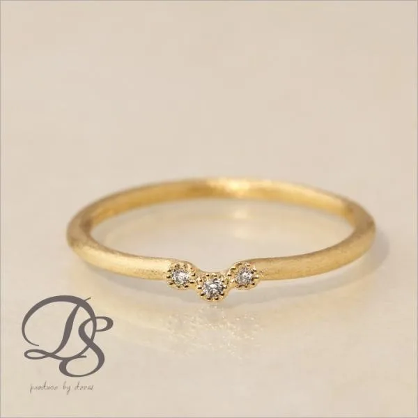 【10/15限定2500円OFFクーポン有】18金 リング k18 ピンキーリング k18リング 3石 ダイヤモンド 18k 指輪 レディース 18金指輪 18金リング ピンキー