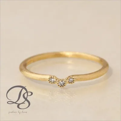 【10/15限定2500円OFFクーポン有】18金 リング k18 ピンキーリング k18リング 3石 ダイヤモンド 18k 指輪 レディース 18金指輪 18金リング ピンキー