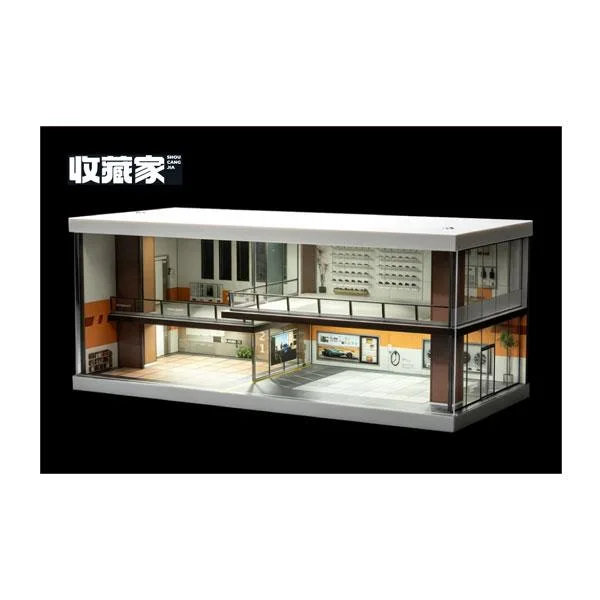 送料無料◆収蔵家 SCJ82075 1/64 カーディーラーショールーム (Beige/Brown) ライト付 ジオラマ 【未定予約】