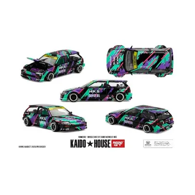 MINI-GT 1/64 Honda シビック EF Kaido Works HKS(左ハンドル) ミニカー KHMG303 【未定予約】