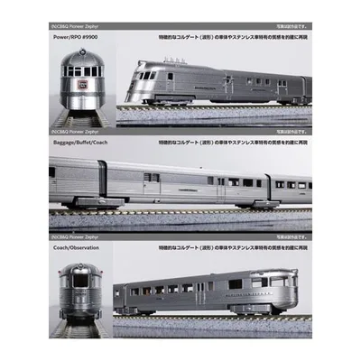 送料無料◆106-101 KATO カトー CB&Q Pioneer Zephyr 3 Unit Set Nゲージ 鉄道模型 【10月予約】