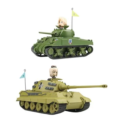 送料無料◆プラッツ/ウォルターソンズ 『ガールズ&パンツァー』 1/64 RCバトル戦車道 2種セット(M4シャーマン + ティーガーII) RC完成モデル 【10月予約】
