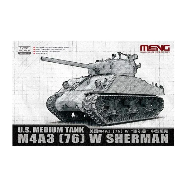モンモデル MEN72-019 1/72 アメリカ 中戦車 M4A3(76)W シャーマン プラモデル 【10月予約】