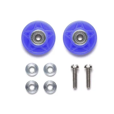 ミニ四駆グレードアップパーツ No.551 13mmプラローラー(ブルー) ベアリング仕様 No.15551 タミヤ 【9月予約】