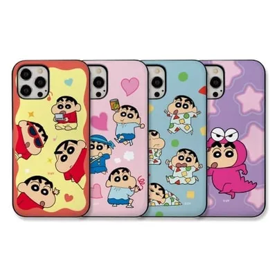 iPhone SE3 17e 16e 17 Air 16 Pro Max 15 14 13 12 クレヨンしんちゃん バンパー型 カード収納 ケース iPhone17e iPhone16 iPhone15 iPhone14 iPhone13