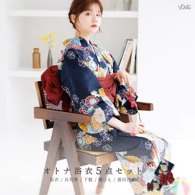 浴衣セット レディース 簡単(ゆかた・しわ兵児帯・下駄・着付け本・腰ひも)綿 レトロ 古典 派手 紺 大人 赤 カラフル 和風 10代 20代 30代 2026年