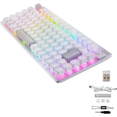 エレコム ゲーミングキーボード V custom VK520 Bluetooth 2.4Ghz無線 有線 着脱式 メカニカル 75%サイズ ホワイト TK-VK520LWH