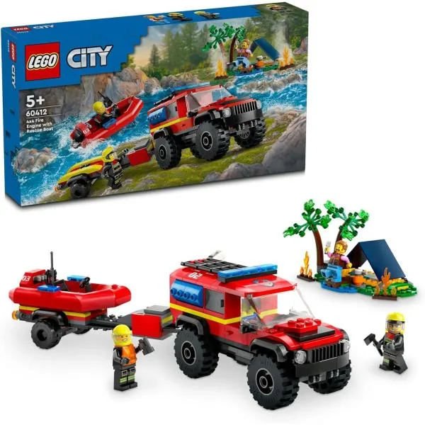 レゴ LEGO シティ 4WD消防車とレスキューボート 60412 おもちゃ 玩具 誕生日 クリスマス プレゼント ブロック 知育 乗り物 車 ミニカー