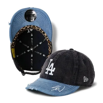 NEWERA 9THIRTY Sean Wotherspoon ロサンゼルス・ドジャース ネイビーコーデュロイ ウォッシュドデニムバイザー アジャスタブルキャップ ニューエラ 15156447