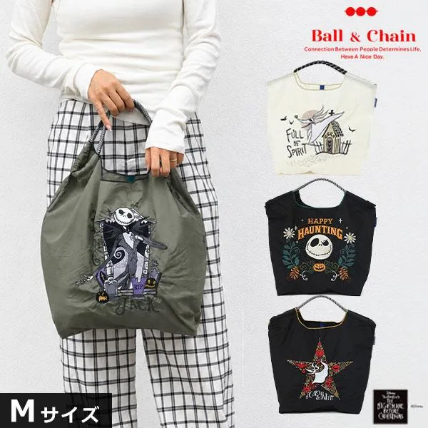 送料無料 Ball&Chain ボールアンドチェーン 正規品 ディズニーナイトメア Lサイズ バッグ エコバッグ トートバッグ 刺繍 ギフト NIGHTMARE 324000