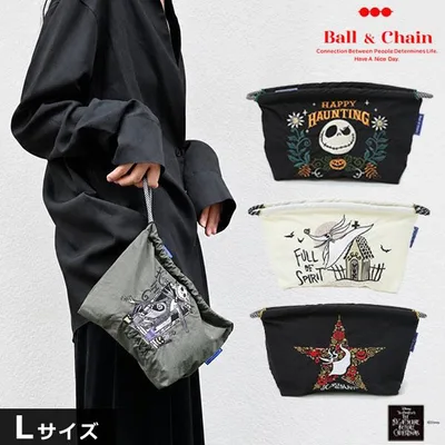 送料無料 Ball&Chain ボールアンドチェーン 正規品 ディズニーナイトメア ポーチ バッグ ミニバッグ ショルダーバッグ 刺繍 ギフト NIGHTMARE 324400