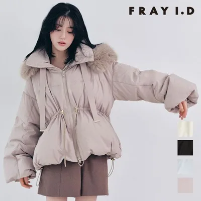 フレイアイディー FRAY I.D アウター 26秋冬 【撥水】2wayファーフードショートダウンコート ペプラム ダウンジャケット fwfc264078