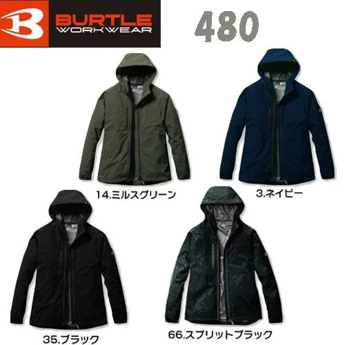 【ポスト投函便発送にて送料無料】■N バートル BURTLE 480 フーディジャケット(ユニセックス) 作業服 クレイジーストレッチ 各色/各サイズ