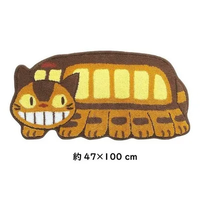 トトロとネコバスのアクセントマット ていしゃ ネコバス 約47×100cm イエロー センコー となりのトトロ ジブリ ダイカットマット 停車 78756