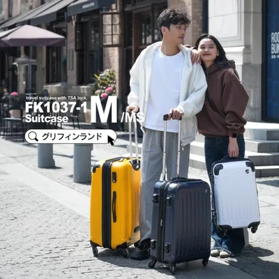 GRIFFINLAND キャリーケース スーツケース M サイズ 中型 FK1037-1 ファスナー 軽量 人気 おしゃれ キャリーバッグ 拡張 ハード 3泊4日 グリフィンランド
