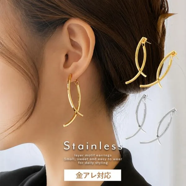 アメリカンピアス ピアス チェーン 揺れる チェーンピアス シンプル 揺れるタイプ ステンレス