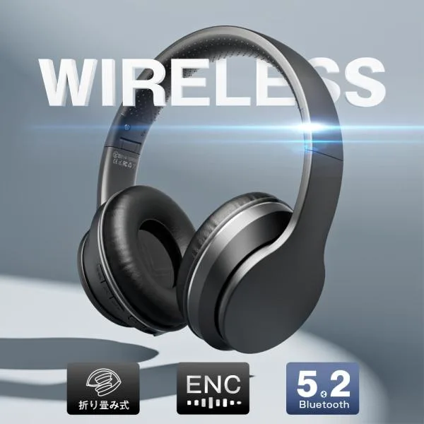 Bluetooth ヘッドホン 2WAY 有線&無線兼用 ワイヤレスイヤホン 密閉型 折り畳み式 ENCノイズキャンセリンク 通話可 マイク付き 3.5mm 軽量 20時間連続再生