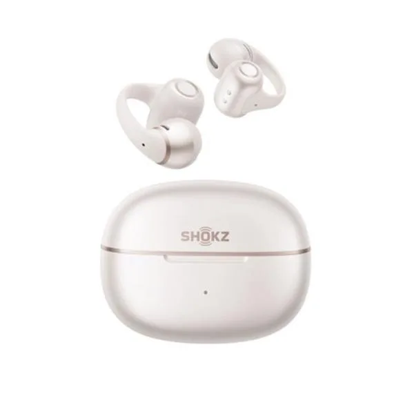 Shokz OpenDots 2 Pearl White【SKZ-EP-000070】ワイヤレスイヤホン イヤーカフイヤホン ながら聴き Bluetooth IP57 ワイヤレス充電 マルチポイント ショックス