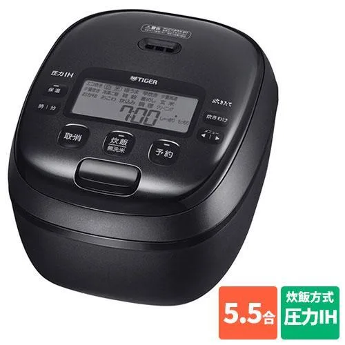 タイガー魔法瓶(TIGER) JRI-B100-K ブラック 炊きたて 圧力IHジャー炊飯器 5.5合