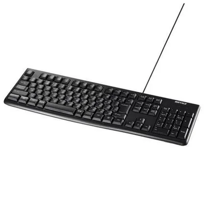 バッファロー(BUFFALO) BSKBU100BK ブラック 有線キーボード 108キー 日本語配列