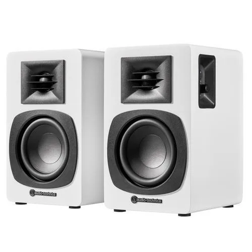 オーディオテクニカ(audio-technica) AT-SP3X-WH ホワイト パワードブックシェルフスピーカー 有線とワイヤレス接続で楽しめるパワードスピーカー