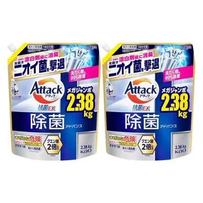 アタック抗菌EX除菌アドバンス 洗濯洗剤 詰め替え 2.38kg つめかえ用 大容量 2個セット 除菌アドバンス