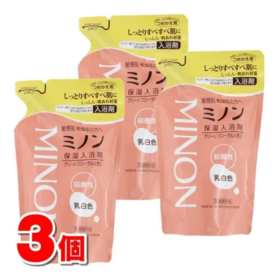 【医薬部外品】 第一三共ヘルスケア ミノン 薬用 保湿入浴剤 詰替 400mL ×3個