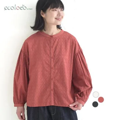 ブラウス 総刺繍 綿100% m.n 秋 春 30代 40代 50代 26AW0821,