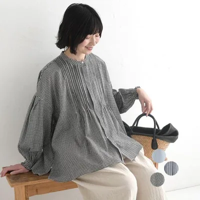 ブラウス 綿100% ピンタック 長袖 春 夏 30代 40代 50代 26SS0403,