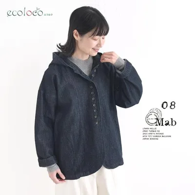 ジャケット フード付き 綿麻デニム 08Mab レディース 秋 冬 26AW0910,