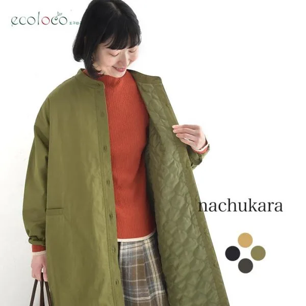 シャツコート ライトアウター レディース nachukara ライトツイル 薄中綿 綿 秋冬 26AW1009R,