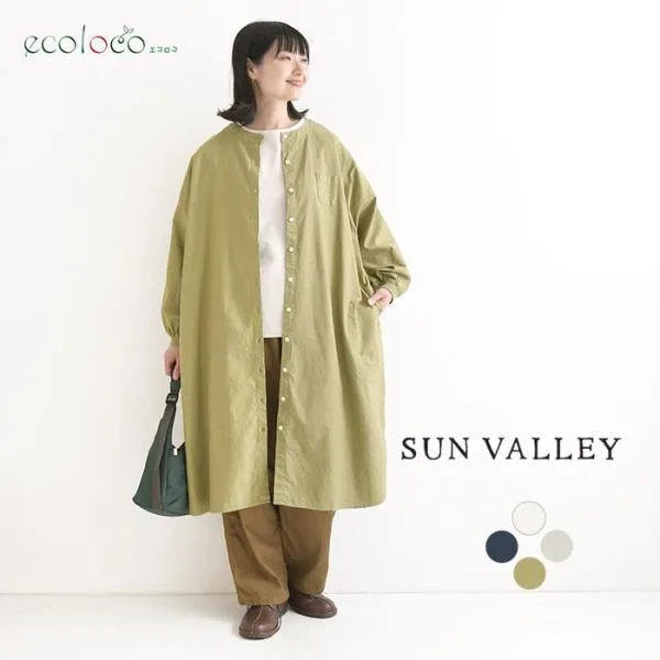 シャツワンピース 綿オックス SUN VALLEY 日本製品染め レディース 秋冬 26AW0910,
