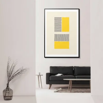 アート 北欧 ポスター おしゃれ A4 A3 B3 A2 B2 A1 B1 特大 Abstract イエロー 抽象画305Y