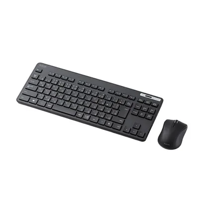 エレコム 無線 薄型 コンパクト キーボード & マウス 小型 小さい ワイヤレス メンブレン式 無線キーボード コンパクトサイズ ブラック TK-FDM109MBK