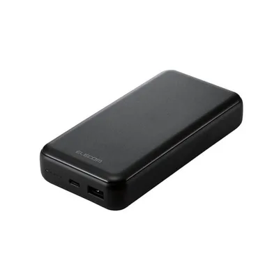 エレコム モバイルバッテリー 20000mAh 災害用 防災 USB パワーデリバリー 20W USB-A 出力 1ポート USB-C 1ポート USB Power Delivery準拠 ブラック EC-C07BK