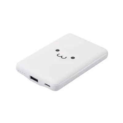 エレコム モバイルバッテリー 薄型コンパクト 5000mAh USB Type-C入出力1ポート USB-A出力1ポート しろちゃん(ホワイト×ブラック) DE-C45-5000WF