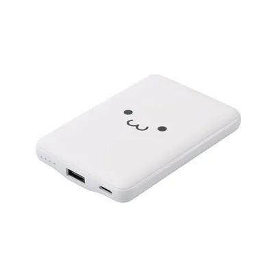 エレコム モバイルバッテリー 薄型コンパクト 5000mAh USB Type-C入出力1ポート USB-A出力1ポート しろちゃん(ホワイト×ブラック) EC-C12WF