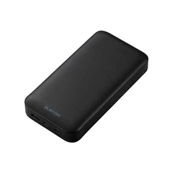 エレコム モバイルバッテリー 20000mAh 災害用 防災 USB Power Delivery USB Type-C×2+USB-A 65W リチウムイオン電池 20000mAh ブラック EC-C17LBK