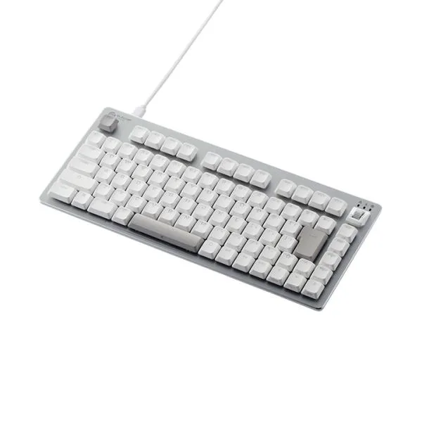 エレコム V custom ゲーミング キーボード 75%サイズ ロープロ 有線 VK720A 着脱式 磁気式アナログ検知スイッチ搭載 ホワイト TK-VK720ALWH 在庫処分