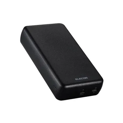 エレコム モバイルバッテリー 20000mAh 災害用 防災 USB-C入出力×2 リチウムイオン電池 20W USB-C入出力×2 ブラック EC-C24BK