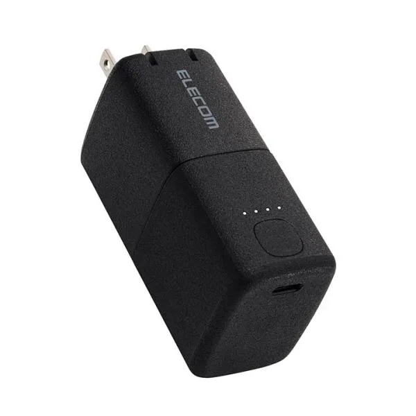 エレコム モバイルバッテリー AC充電器一体 C×1 5000mAh 30W USB-C リチウムイオン電池 一体型 Type-C PSE適合 ブラック DE-AC09-5000BK 在庫処分