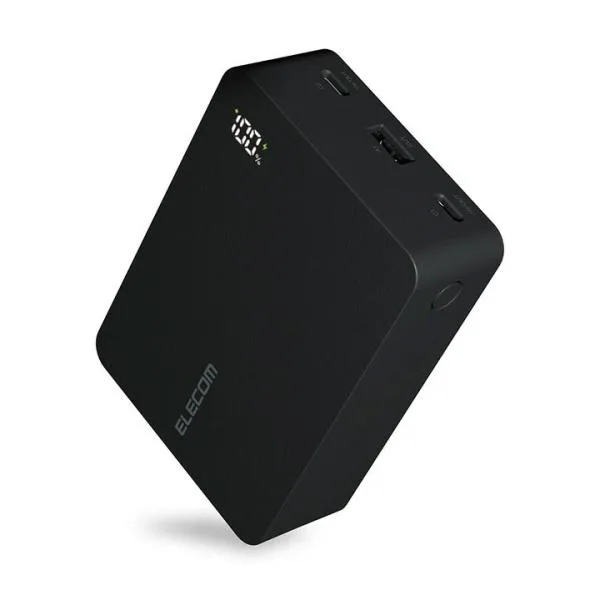 エレコム モバイルバッテリー PC充電対応 リチウムイオン電池20000mAh 67W Type-C 入出力× 2USB-A×1 残量表示 ブラック EC-C44LBK