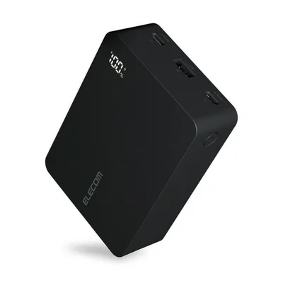 エレコム モバイルバッテリー PC充電対応 リチウムイオン電池20000mAh 67W Type-C 入出力× 2USB-A×1 残量表示 ブラック EC-C44LBK