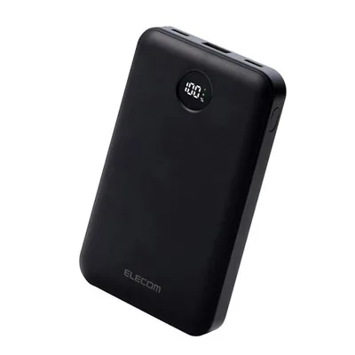 エレコム モバイルバッテリー 残量表示機能付き 10000mAh 22.5W リチウムイオン電池 残量表示 USB-C×2 USB-A×1 ブラック ELECOM DE-C76-10000BK