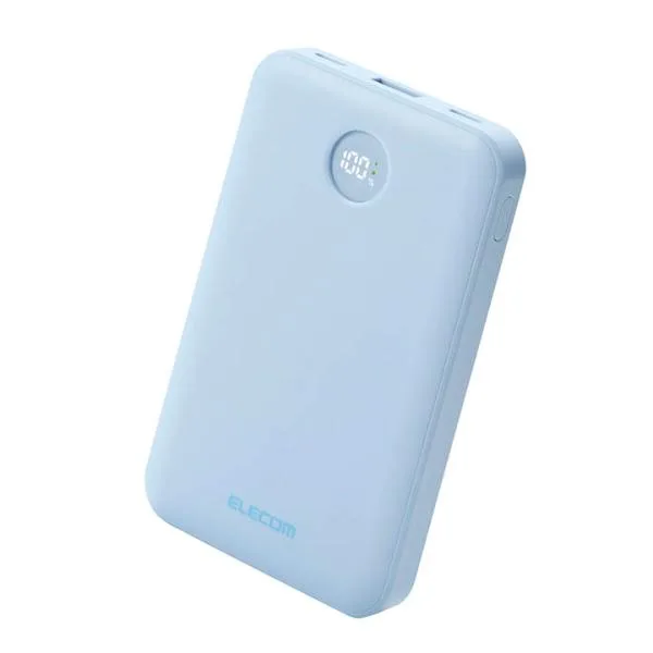 エレコム モバイルバッテリー 残量表示機能付き 10000mAh 22.5W リチウムイオン電池 残量表示 USB-C×2 USB-A×1 ブルー ELECOM DE-C76-10000BU