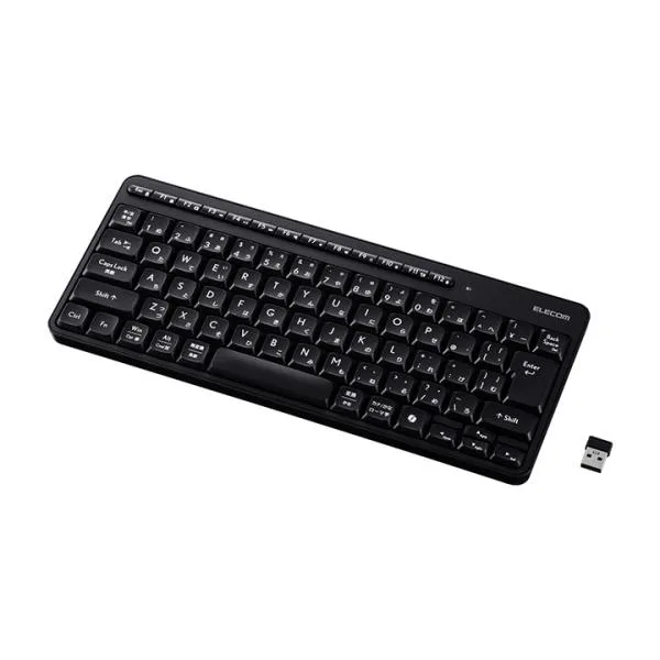 エレコム 無線 2.4GHz 静音 ミニ キーボード ワイヤレス メンブレン式 ブラック ELECOM TK-QT11MDMABK