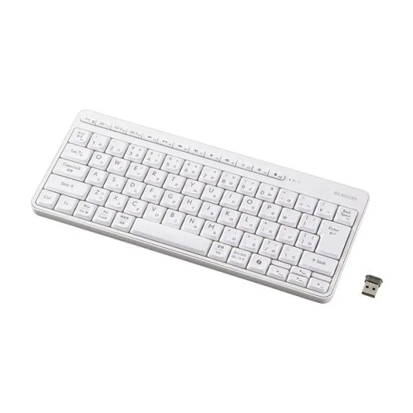 エレコム キーボード USB無線 Bluetooth 静音 ミニキーボード メンブレン式 ホワイト ELECOM TK-QT11MMMWH