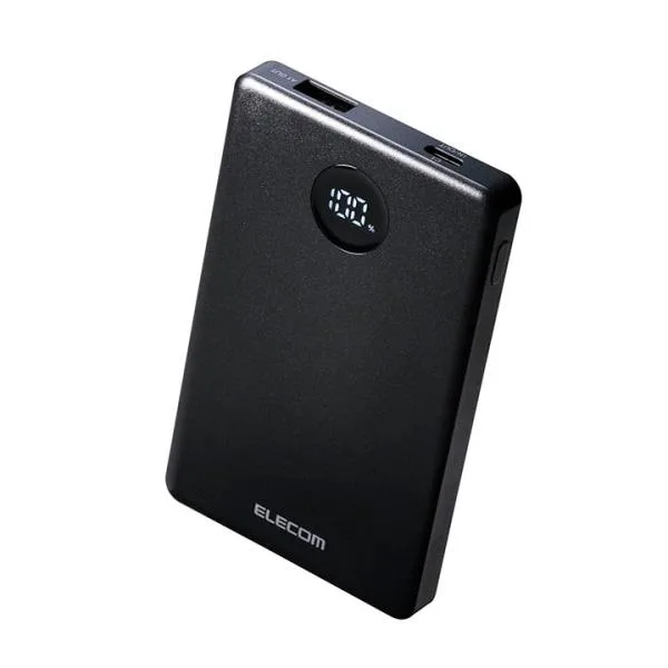 エレコム モバイルバッテリー 半固体 リチウムイオン 電池 22.5W 5000mAh USB-C USB-A 残量表示 ブラック ELECOM DE-C85-5000BK