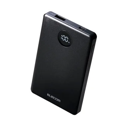 エレコム モバイルバッテリー 半固体 リチウムイオン 電池 22.5W 5000mAh USB-C USB-A 残量表示 ブラック ELECOM DE-C85-5000BK